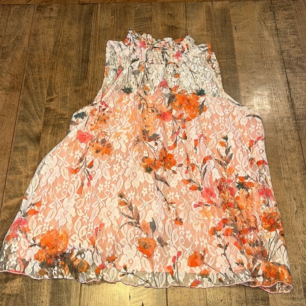 Status by Chenault Women’s Floral Lined Tank Top Size S